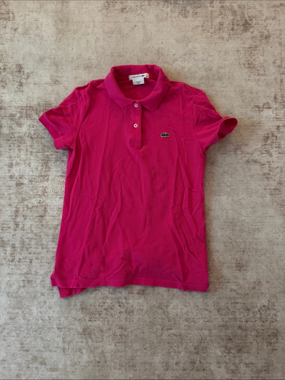 Lacoste women  Hot Pink Polo Shirt with Signature Croc
